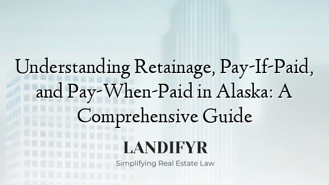 Understanding Retainage, Pay-If-Paid, and Pay-When-Paid in Alaska: A Comprehensive Guide