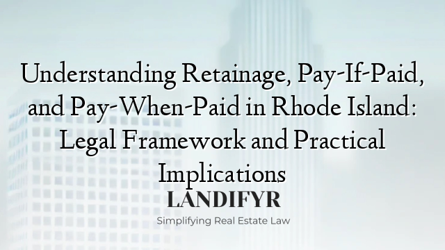 Understanding Retainage, Pay-If-Paid, and Pay-When-Paid in Rhode Island: Legal Framework and Practical Implications