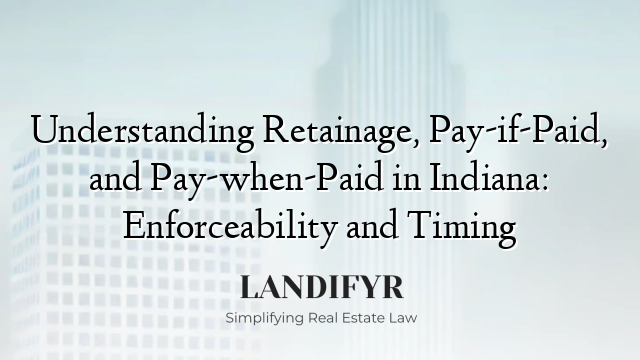 Understanding Retainage, Pay-if-Paid, and Pay-when-Paid in Indiana: Enforceability and Timing