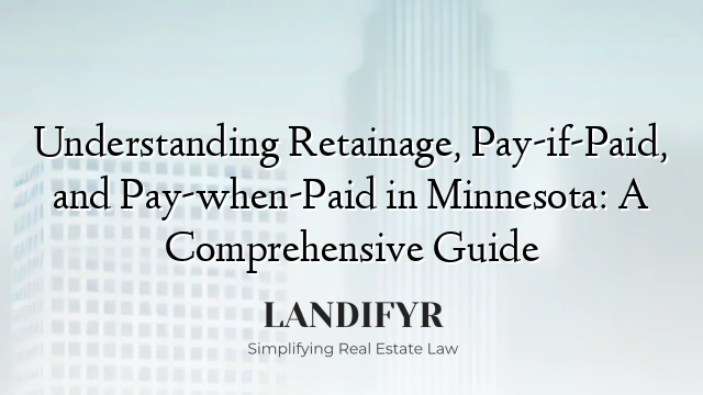 Understanding Retainage, Pay-if-Paid, and Pay-when-Paid in Minnesota: A Comprehensive Guide