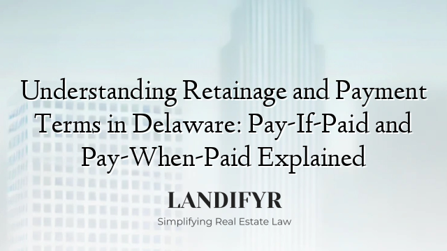 Understanding Retainage and Payment Terms in Delaware: Pay-If-Paid and Pay-When-Paid Explained