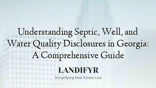 Understanding Septic, Well, and Water Quality Disclosures in Georgia: A Comprehensive Guide