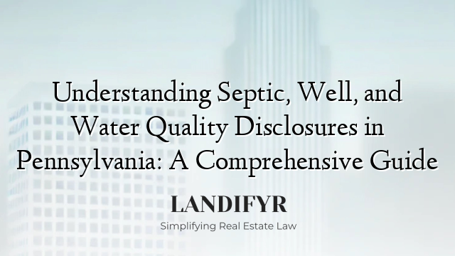 Understanding Septic, Well, and Water Quality Disclosures in Pennsylvania: A Comprehensive Guide