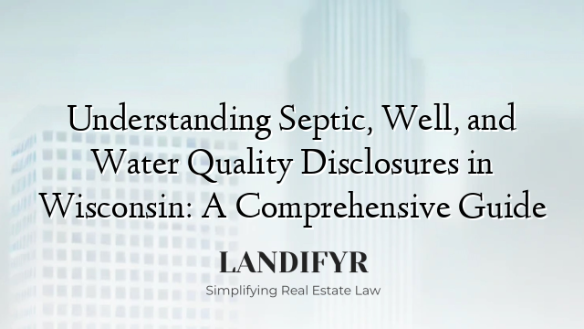 Understanding Septic, Well, and Water Quality Disclosures in Wisconsin: A Comprehensive Guide