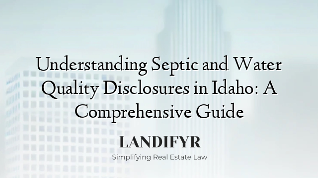 Understanding Septic and Water Quality Disclosures in Idaho: A Comprehensive Guide
