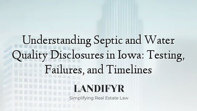 Understanding Septic and Water Quality Disclosures in Iowa: Testing, Failures, and Timelines