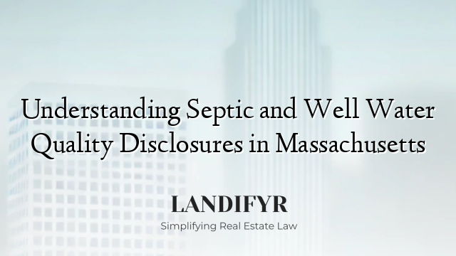 Understanding Septic and Well Water Quality Disclosures in Massachusetts
