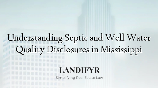 Understanding Septic and Well Water Quality Disclosures in Mississippi