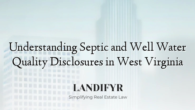 Understanding Septic and Well Water Quality Disclosures in West Virginia