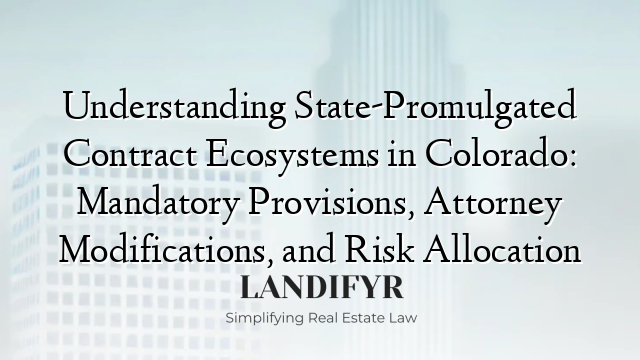 Understanding State-Promulgated Contract Ecosystems in Colorado: Mandatory Provisions, Attorney Modifications, and Risk Allocation