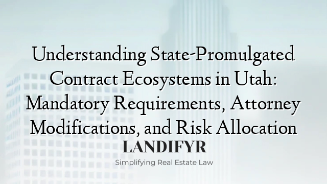 Understanding State-Promulgated Contract Ecosystems in Utah: Mandatory Requirements, Attorney Modifications, and Risk Allocation