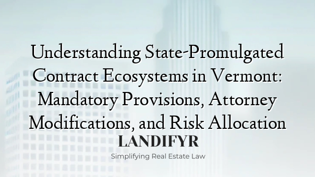 Understanding State-Promulgated Contract Ecosystems in Vermont: Mandatory Provisions, Attorney Modifications, and Risk Allocation