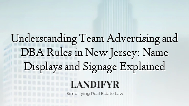 Understanding Team Advertising and DBA Rules in New Jersey: Name Displays and Signage Explained