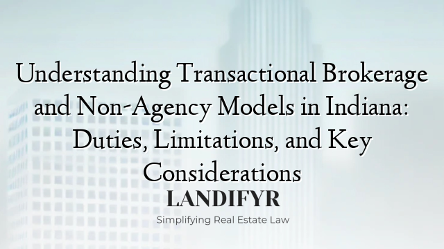 Understanding Transactional Brokerage and Non-Agency Models in Indiana: Duties, Limitations, and Key Considerations