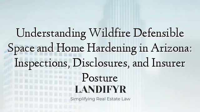 Understanding Wildfire Defensible Space and Home Hardening in Arizona: Inspections, Disclosures, and Insurer Posture