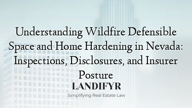 Understanding Wildfire Defensible Space and Home Hardening in Nevada: Inspections, Disclosures, and Insurer Posture