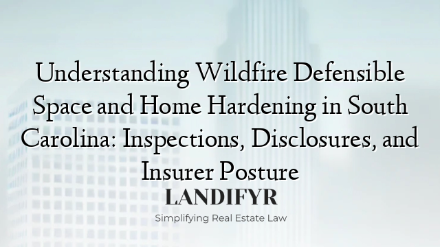 Understanding Wildfire Defensible Space and Home Hardening in South Carolina: Inspections, Disclosures, and Insurer Posture