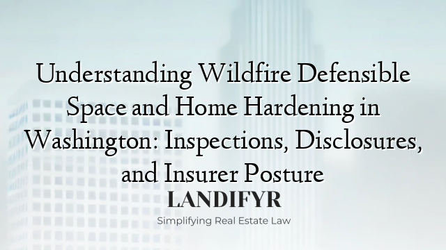 Understanding Wildfire Defensible Space and Home Hardening in Washington: Inspections, Disclosures, and Insurer Posture