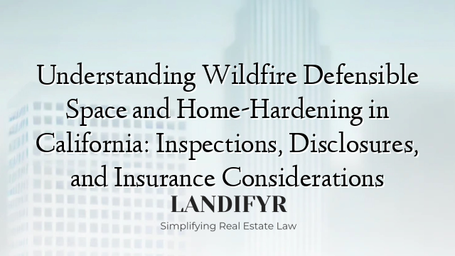Understanding Wildfire Defensible Space and Home-Hardening in California: Inspections, Disclosures, and Insurance Considerations