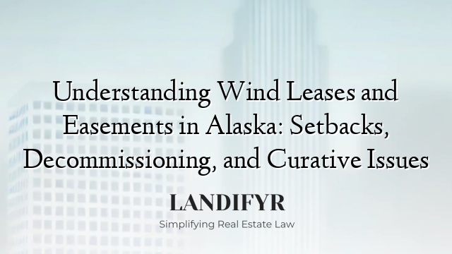 Understanding Wind Leases and Easements in Alaska: Setbacks, Decommissioning, and Curative Issues