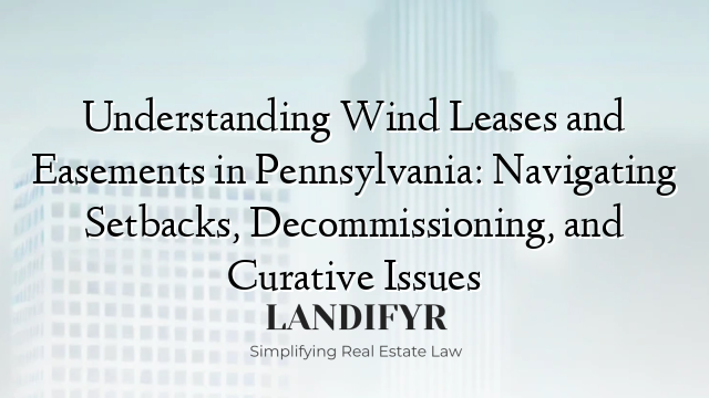 Understanding Wind Leases and Easements in Pennsylvania: Navigating Setbacks, Decommissioning, and Curative Issues