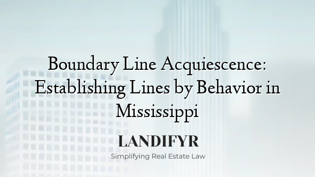 Boundary Line Acquiescence: Establishing Lines by Behavior in Mississippi