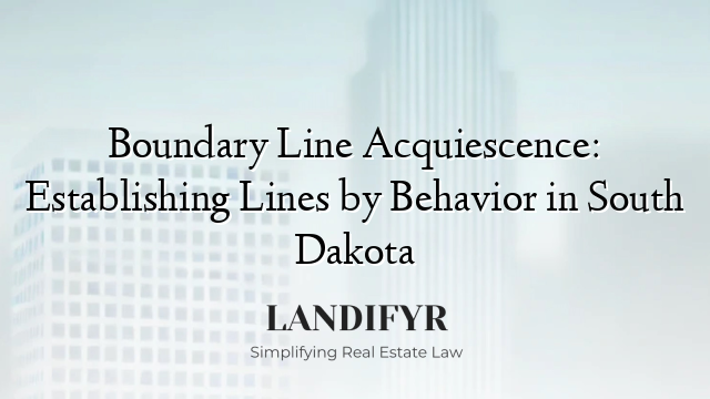 Boundary Line Acquiescence: Establishing Lines by Behavior in South Dakota