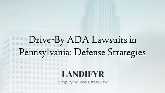 Drive-By ADA Lawsuits in Pennsylvania: Defense Strategies