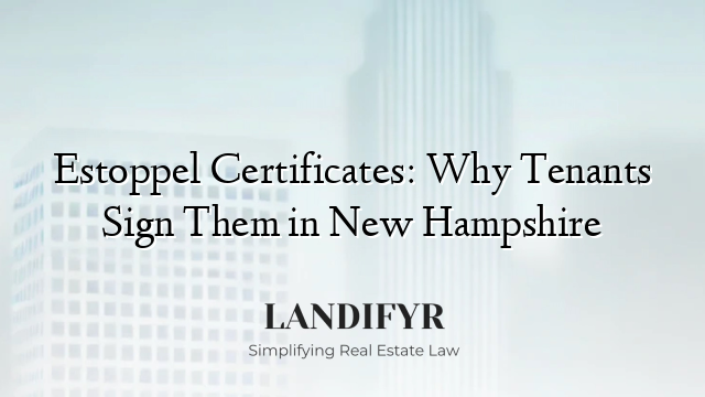 Estoppel Certificates: Why Tenants Sign Them in New Hampshire
