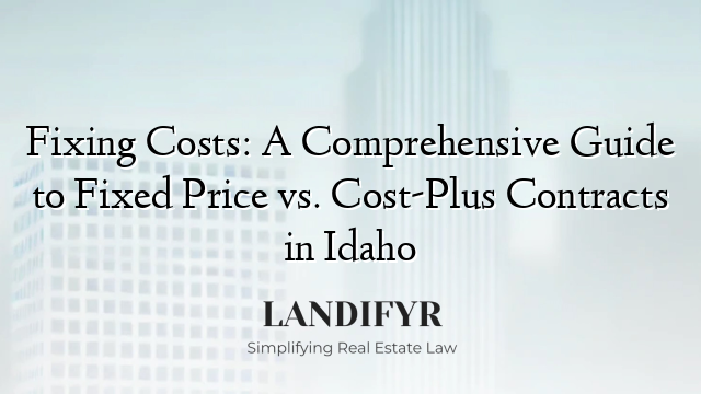 Fixing Costs: A Comprehensive Guide to Fixed Price vs. Cost-Plus Contracts in Idaho