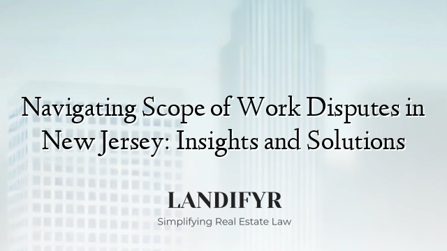 Navigating Scope of Work Disputes in New Jersey: Insights and Solutions
