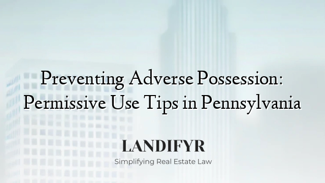 Preventing Adverse Possession: Permissive Use Tips in Pennsylvania