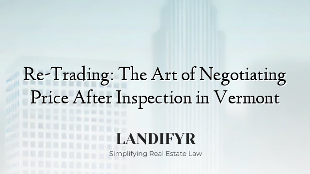 Re-Trading: The Art of Negotiating Price After Inspection in Vermont