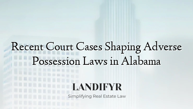 Recent Court Cases Shaping Adverse Possession Laws in Alabama