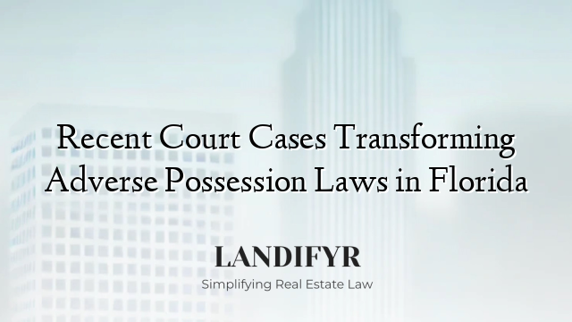 Recent Court Cases Transforming Adverse Possession Laws in Florida
