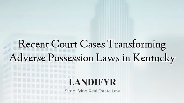 Recent Court Cases Transforming Adverse Possession Laws in Kentucky