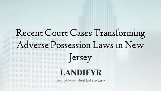 Recent Court Cases Transforming Adverse Possession Laws in New Jersey