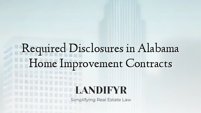 Required Disclosures in Alabama Home Improvement Contracts