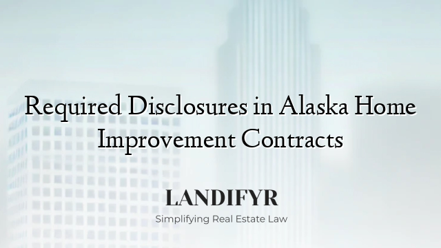 Required Disclosures in Alaska Home Improvement Contracts
