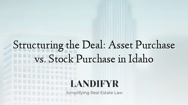 Structuring the Deal: Asset Purchase vs. Stock Purchase in Idaho