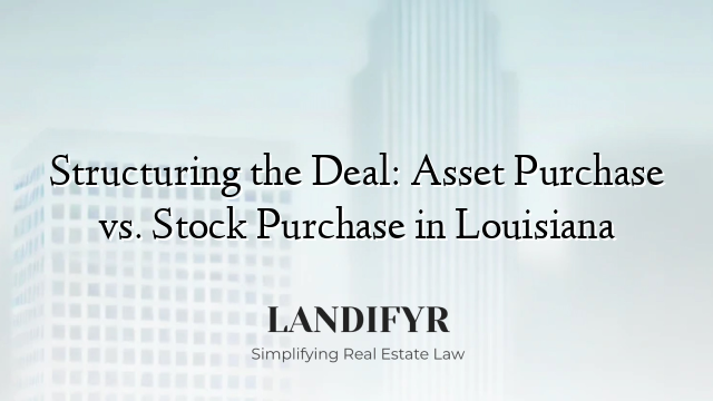 Structuring the Deal: Asset Purchase vs. Stock Purchase in Louisiana