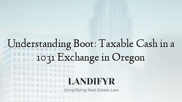 Understanding Boot: Taxable Cash in a 1031 Exchange in Oregon