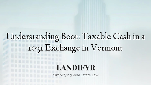 Understanding Boot: Taxable Cash in a 1031 Exchange in Vermont