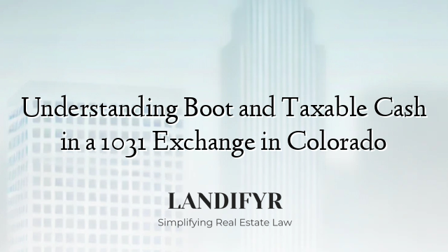 Understanding Boot and Taxable Cash in a 1031 Exchange in Colorado