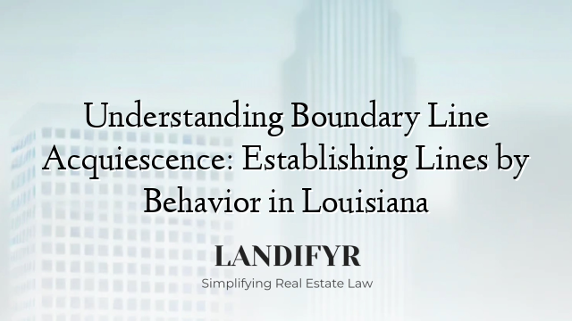 Understanding Boundary Line Acquiescence: Establishing Lines by Behavior in Louisiana