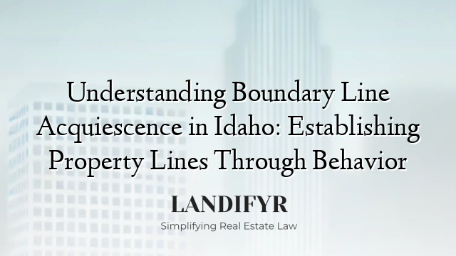 Understanding Boundary Line Acquiescence in Idaho: Establishing Property Lines Through Behavior