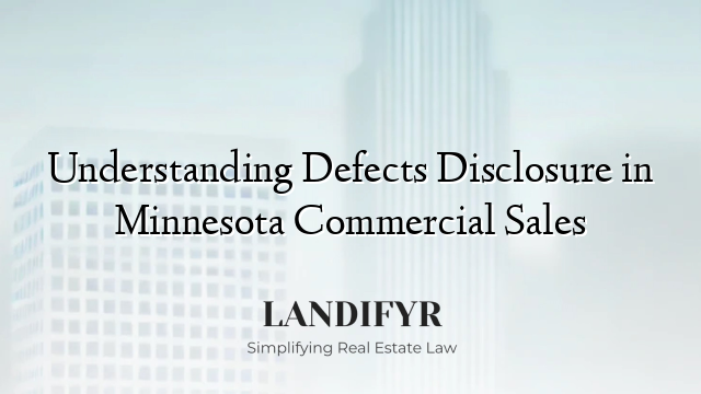 Understanding Defects Disclosure in Minnesota Commercial Sales