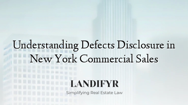 Understanding Defects Disclosure in New York Commercial Sales