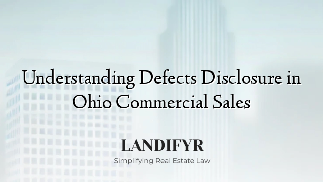 Understanding Defects Disclosure in Ohio Commercial Sales