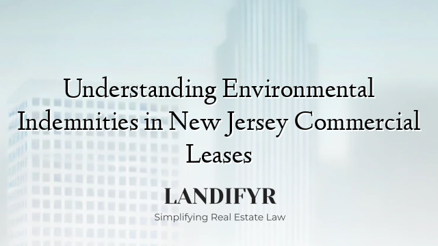 Understanding Environmental Indemnities in New Jersey Commercial Leases